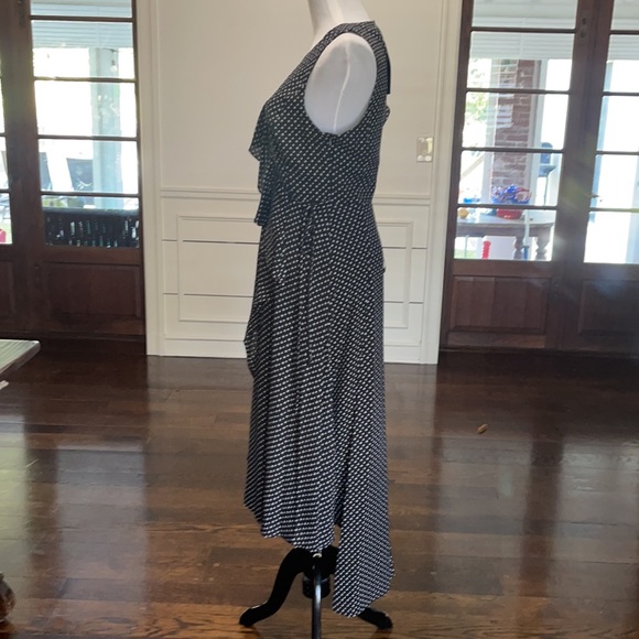 NWT BCBG Black Mini Floral Ruffle Dress Sz Small - Picture 5 of 11